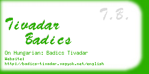 tivadar badics business card
